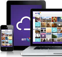 Tablet, phone and computer showing BT Cloud